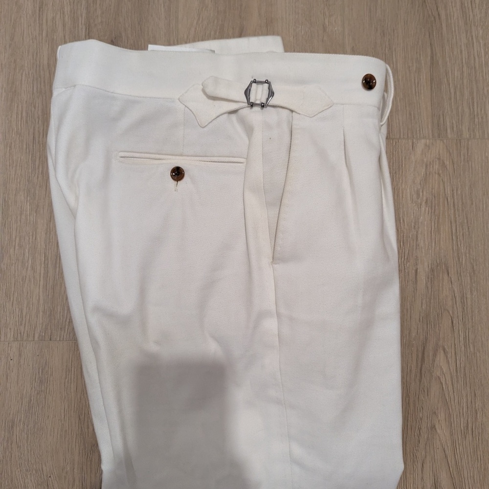 SuitSupply Off White Cotton Trousers - Size 28 to 34